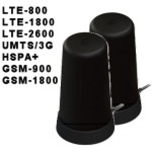LTE-Set Breitband-Magnethaftantenne Panorama LPBEM-7-27 mit 5 dBi Gewinn für alle LTE-Frequenzen, 3G+2G für LTE-Router HUAWEI E5170