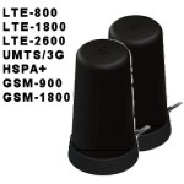 LTE-Set Breitband-Magnethaftantenne Panorama LPBEM-7-27 mit 5 dBi Gewinn für alle LTE-Frequenzen, 3G+2G für Huawei B618