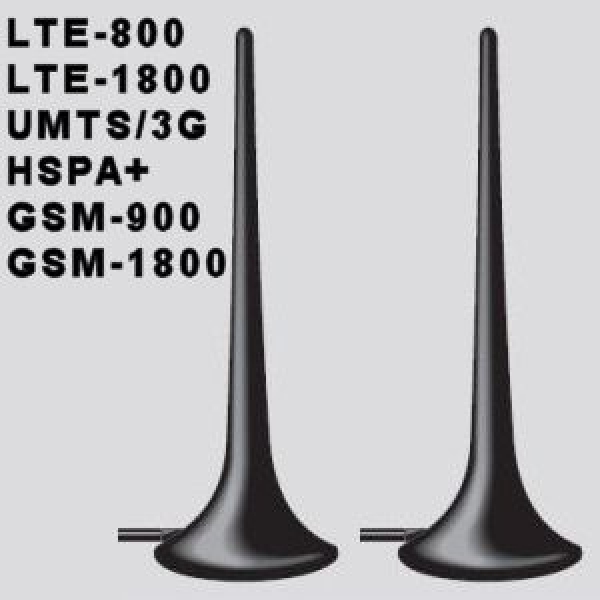 MIMO-Set Magnethaftantennen 2 x 2 dBi für LTE-800 und LTE-1800 sowie 3G/UMTS/HSPA+ für mobile LTE-Router
